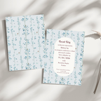 Delikatne personalizowane zaproszenie BABY BLUE