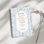 Delikatne personalizowane zaproszenie BABY BLUE