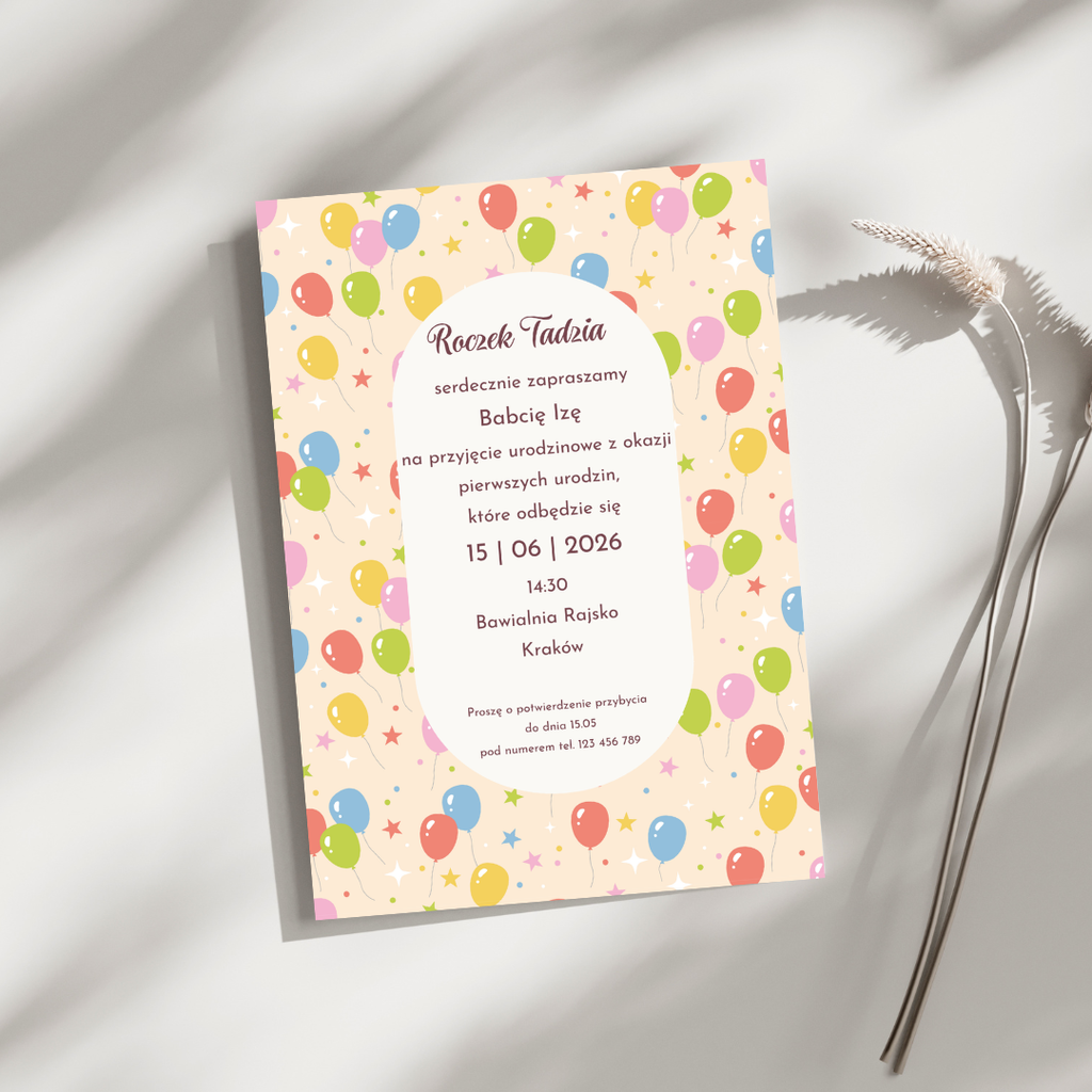 Balony personalizowane zaproszenie
