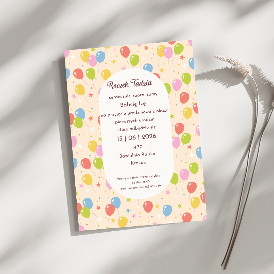 Balony personalizowane zaproszenie
