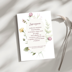 Polne kwiaty personalizowane zaproszenie